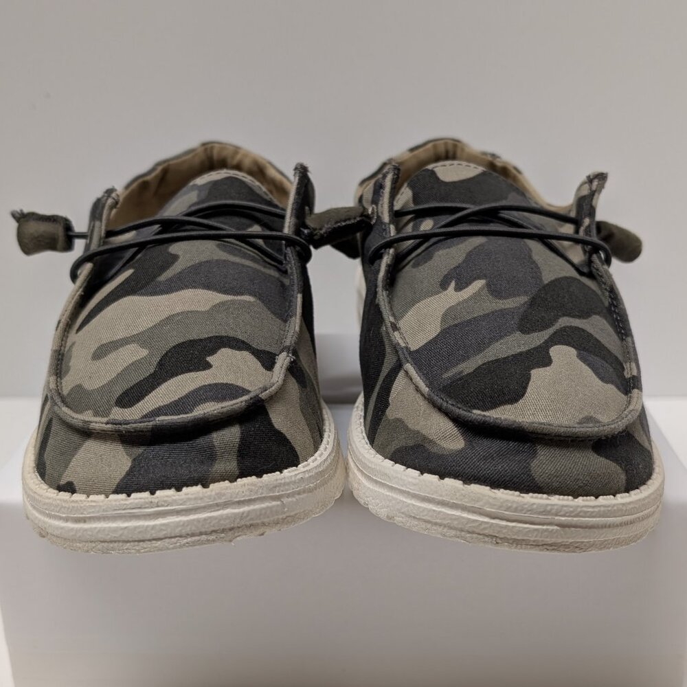 Hey Dude Wendy Camo Slip-On Shoes in Green and Black - Picture 9 of 16